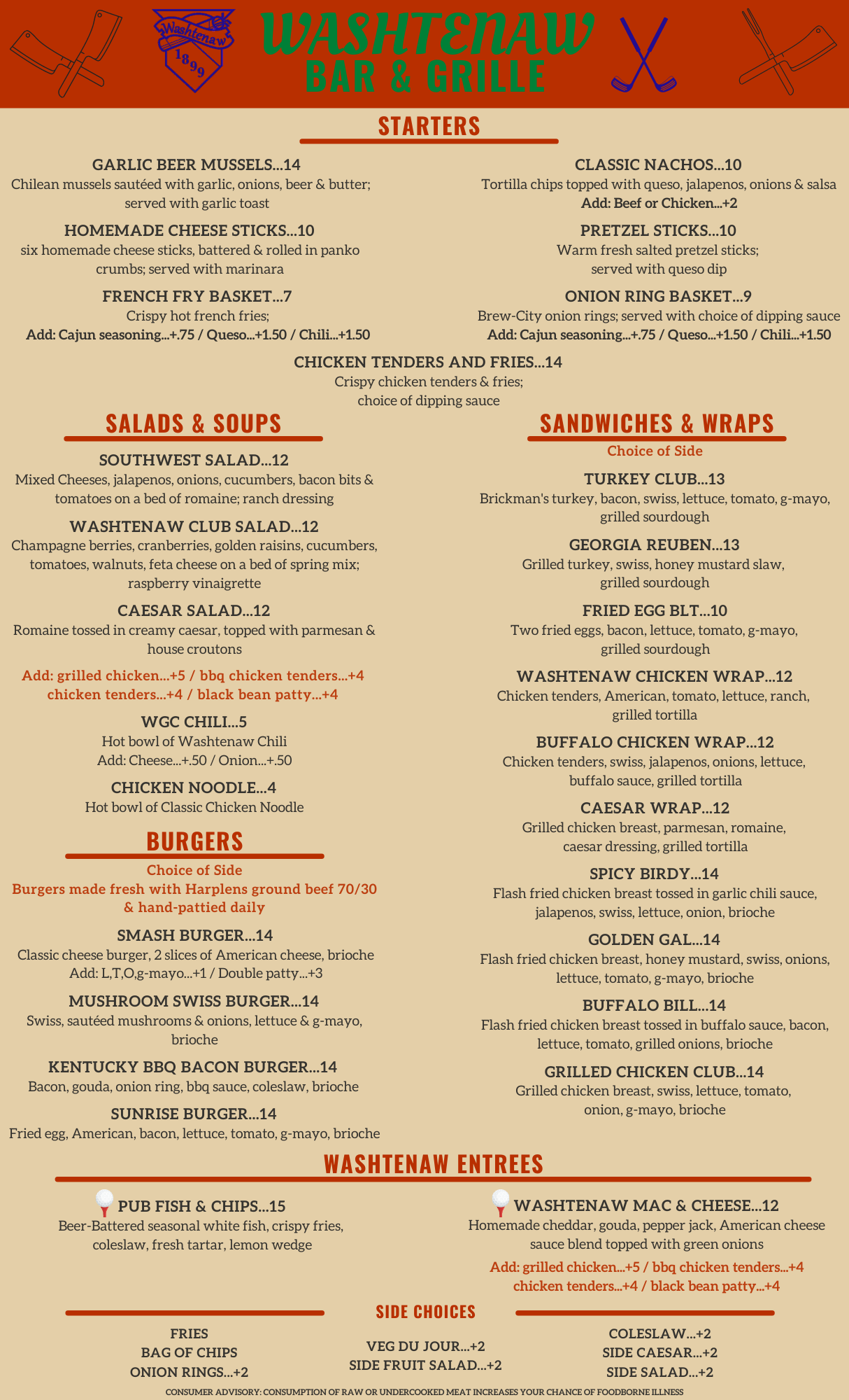 Washtenaw Bar & Grill Washtenaw Golf Club